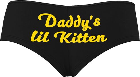 Knaughty Knickers Daddys Little Kitten - DDLG Play - CGLG Black Boyshort Banys مع تصميم البالغين in Saudi Arabia