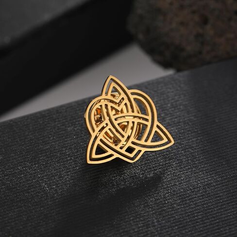 Stainless Steel Celtic Knot Symbol Brooches and Pin for Men Religious Amulet Jewelry in Saudi Arabia
