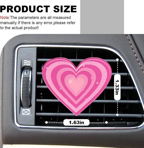6PCS Cow Print Heart Car Dashboard Air Vent Trim Clips, Cute Car Diffuser Air Freshener Outlet Clip, Auto Air Conditioner Decoration Clips for Women Girl (A style) in Saudi Arabia