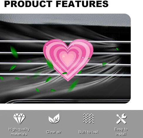 6PCS Cow Print Heart Car Dashboard Air Vent Trim Clips, Cute Car Diffuser Air Freshener Outlet Clip, Auto Air Conditioner Decoration Clips for Women Girl (A style) in Saudi Arabia