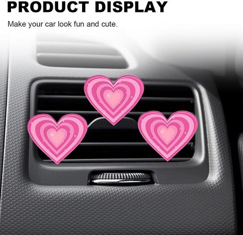 6PCS Cow Print Heart Car Dashboard Air Vent Trim Clips, Cute Car Diffuser Air Freshener Outlet Clip, Auto Air Conditioner Decoration Clips for Women Girl (A style) in Saudi Arabia