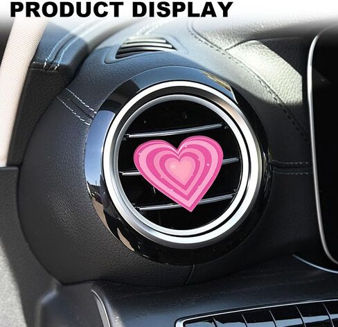 6PCS Cow Print Heart Car Dashboard Air Vent Trim Clips, Cute Car Diffuser Air Freshener Outlet Clip, Auto Air Conditioner Decoration Clips for Women Girl (A style) in Saudi Arabia