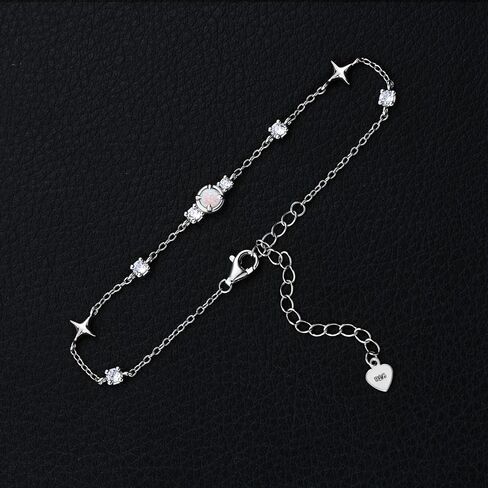 Sterling Silver Opal Bracelet for Women, Dainty Opal Link Bracelet October Birthstone Jewelry Gifts for Her Birthday Anniversary Christmas in Kuwait