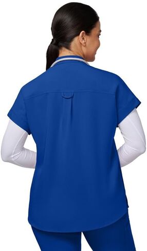 قمصان تنظيف طبية للنساء - قمصان تنظيف ذات ياقة ماندرين مطاطية ناعمة مقاس كبير مع جيبين in Kuwait