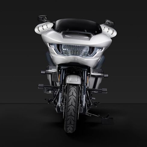 Advanblack 2014-2025 Flat-Out Engine Guard Protek Front Performance High Way Peg One Step Crash Bar for Harley Touring Street Glide Road King Electra Glide Ultra Limited (Gold CNC w/Carbon Inlay) in Saudi Arabia