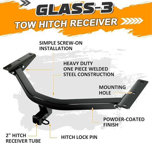 Suitable for Class 3 Tow Trailer Hitch 2-Inch Receiver for 2014-2020 Acura MDX & 2016-2022 Honda Pilot - Replacement for Part 13146 - Durable Black Finish in Saudi Arabia