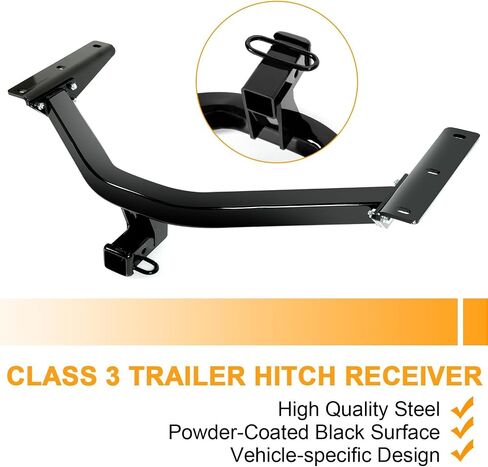 Suitable for Class 3 Tow Trailer Hitch 2-Inch Receiver for 2014-2020 Acura MDX & 2016-2022 Honda Pilot - Replacement for Part 13146 - Durable Black Finish in Saudi Arabia
