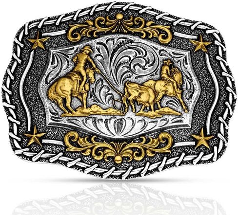 حزام مونتانا سيلفرسميث للرجال على شكل حرف A-Blaze مؤطر من Bull Rider بإبزيم بدون لون مقاس واحد in Saudi Arabia