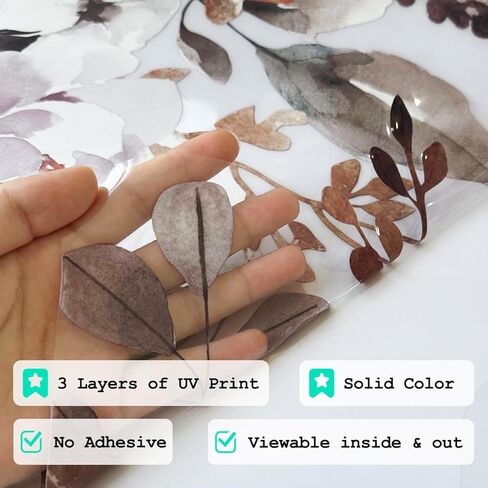 شارات النافذة المائية في الخريف ، ملصقات حدود النافذة الزهرية على الوجهين ، ودقة زجاجات زجاجية ثابتة تغطي فيلمًا للزخرفة المنزلية ، ودالياس البرتقال والورود in Kuwait