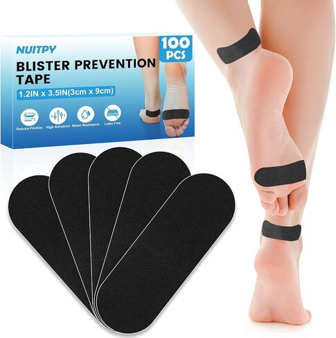 100 PCS Blister Prevention Tape, 5 Colors 1.2in x 3.5in Blister Tape, Precut Blister Bandages for Toes, Heels, Foot Surfaces, Fingers in Kuwait