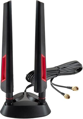 9dBi WiFi 6 6E Tri-Band 2.4GHz + 5 GHz + 6GHz Magnetic Base Gaming WiFi Antenna with Adapter for WiFi 6 6E Router PC Desktop Computer PCI-E WiFi 6E Card WiFi Gaming Motherboard in Kuwait