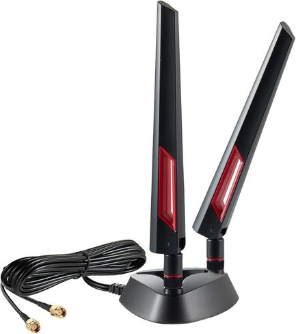 9dBi WiFi 6 6E Tri-Band 2.4GHz + 5 GHz + 6GHz Magnetic Base Gaming WiFi Antenna with Adapter for WiFi 6 6E Router PC Desktop Computer PCI-E WiFi 6E Card WiFi Gaming Motherboard in Kuwait