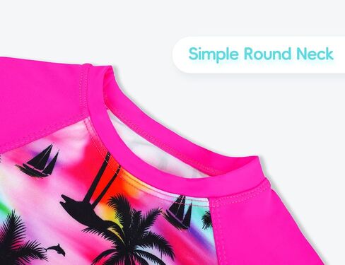 Girls Swimsuit Long Sleeve Rush Guard Bathing Suit Swimwear with Bikini Bottom Sun Protection in Kuwait