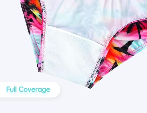 Girls Swimsuit Long Sleeve Rush Guard Bathing Suit Swimwear with Bikini Bottom Sun Protection in Kuwait