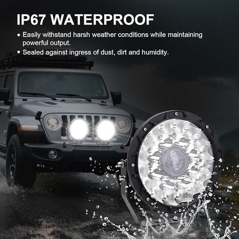 9 بوصة شريط إضاءة LED مستدير Safego 2 قطعة من أضواء الطرق الوعرة الدائرية الكهرمانية 408 وات شعاع بقعة مقاوم للماء LED ضوء عمل مستدير ضوء القيادة مصابيح ضباب صفراء متوافقة مع شاحنة SUV ATV قارب جرار in Kuwait