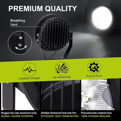 9 بوصة شريط إضاءة LED مستدير Safego 2 قطعة من أضواء الطرق الوعرة الدائرية الكهرمانية 408 وات شعاع بقعة مقاوم للماء LED ضوء عمل مستدير ضوء القيادة مصابيح ضباب صفراء متوافقة مع شاحنة SUV ATV قارب جرار in Kuwait