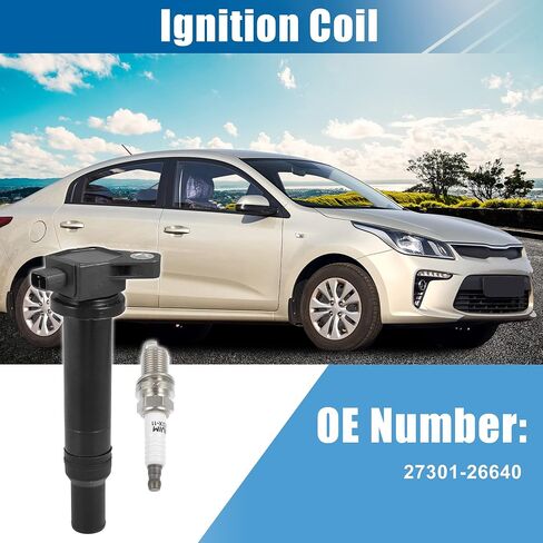X AUTOHAUX 8 Pcs Ignition Coil Packs and Spark Plugs 27301-26640 for Hyundai Accent 1.6L L4 2006-2011 for Kia Rio 1.6L L4 2006-2011 in Saudi Arabia