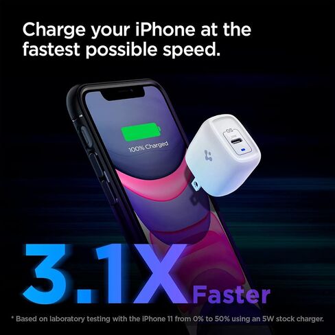 USB C Wall Charger, Spigen 40W Dual USB C Charger [GaN Fast] 30W Max Each, Foldable Fast Charger for iPhone 15 Pro Max Plus 14 13 Mini 12 SE iPad Pro M4 Air M2 MacBook Air Galaxy Z Fold Flip 5 S24 8a in Saudi Arabia