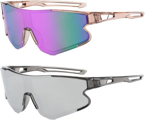 2 حزمة من نظارات البيسبول الشبابية للأولاد والبنات والأطفال نظارات شمسية رياضية للأعمار من 6 إلى 12 عامًا، ظلال البيسبول لركوب الدراجات in Kuwait