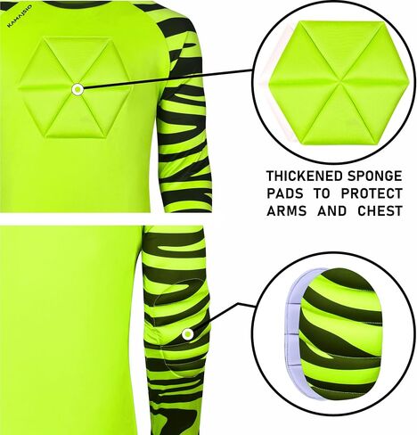 Elbow & Chest Padded Soccer Goalie Jersey - Long Sleeve Soccer Goalkeeper Jersey Men - Adult, Youth Goalie Shirt Orange in Saudi Arabia