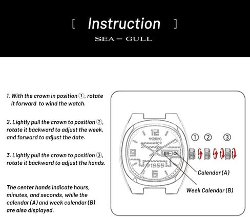 Seagull Automatic Mechanical Watch TV Design 36mm 50M Waterproof Wristwatch Men Women Luxury Clock Reloj Hombre New 1051A/B in Kuwait