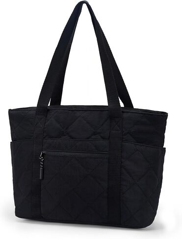 befen Large Puffer Tote Bag for Women, Travel Laptop Work Shoulder Bags Multi-Pocket Zipper Lightweight in Kuwait