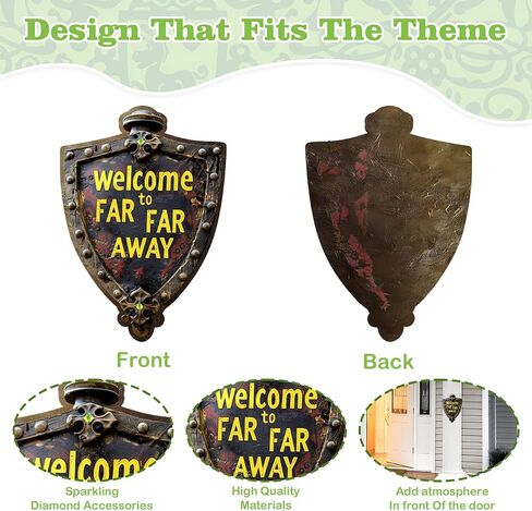 Generic Welcome to Door, 2Pcs Green Diamonds Design Far Far Away Theme Yard Party Birthday Decorations in Saudi Arabia