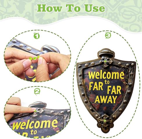 Generic Welcome to Door, 2Pcs Green Diamonds Design Far Far Away Theme Yard Party Birthday Decorations in Saudi Arabia
