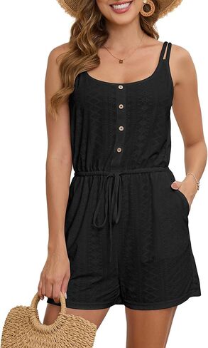 Bsubseach Romper for Women Hollow Out Swimsuit Coverup 2025 Summer Spaghetti أحزمة بذلة قصيرة مع جيوب in Kuwait