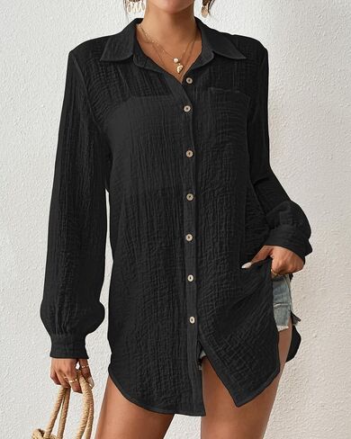 Bsubseach Swimsuit Coverup for Women Sexy Button Down Down Sourd in Saudi Arabia