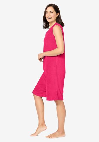 Dreams & Co. Plus Size Zip-Front Terry Romper in Saudi Arabia