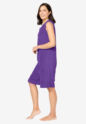 Dreams & Co. Plus Size Zip-Front Terry Romper in Saudi Arabia