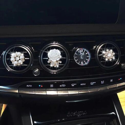 Bling Daisy 3-Pc Air Vent Clips: Flower Car Air Fresheners, Diamond Car Decor in Saudi Arabia