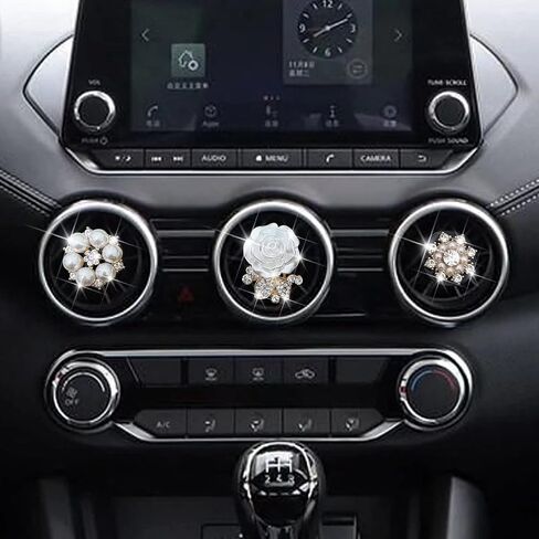 Bling Daisy 3-Pc Air Vent Clips: Flower Car Air Fresheners, Diamond Car Decor in Saudi Arabia