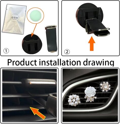Bling Daisy 3-Pc Air Vent Clips: Flower Car Air Fresheners, Diamond Car Decor in Saudi Arabia