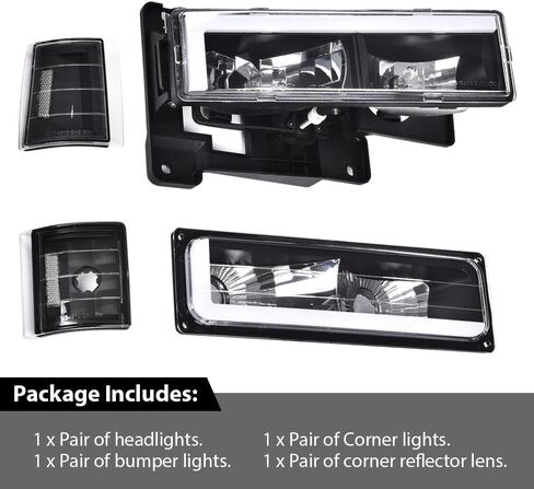 G-Plus LED المصابيح الأمامية ، متوافقة مع 1994-1999 GMC C1500 K1500 Yukon C1500 C2500 K1500 K2500 Suburban/1994-2000 C2500 C3500 K2500 K3500 in Kuwait