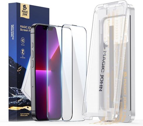 Magic John 3rd Gen تم ترقيته إلى iPhone 12 Promax Screen Protector 6.7 Inch ، HD Clear ، Film Film Berved Movie ، Auto Dust-Elimination ، Free Free ، Easy Fixs ، 2 Pack in Kuwait
