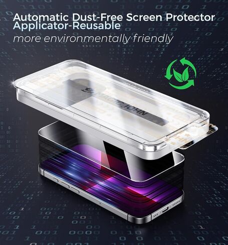 Magic John 3rd Gen تم ترقيته إلى iPhone 12 Promax Screen Protector 6.7 Inch ، HD Clear ، Film Film Berved Movie ، Auto Dust-Elimination ، Free Free ، Easy Fixs ، 2 Pack in Kuwait
