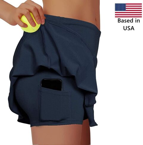 تنورات تنس تنسية مطوية تنانير الجولف مع جيوب ساكورت خفيفة الوزن لليوغا تنس الجولف يدير اليوغا in Kuwait