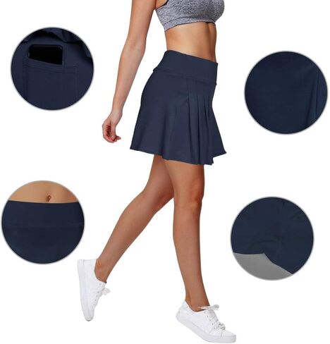 تنورات تنس تنسية مطوية تنانير الجولف مع جيوب ساكورت خفيفة الوزن لليوغا تنس الجولف يدير اليوغا in Kuwait