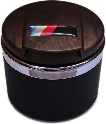 Car Ashtray Exclusively for BMW 1/3/5/7 Series and X1/X3/X5/X6, with LED Light and Lid, Detachable and Portable (Matt Silver) in Saudi Arabia
