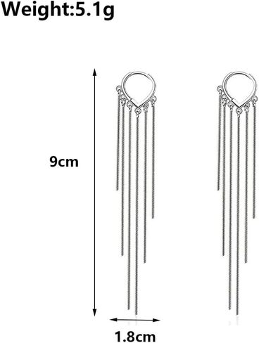 14K Gold Long Tassel Dangle Drop Earrings, Minimalism Hanging Lines Piercing Earrings, Prom Party Statement Jewelry Gifts for Women in Saudi Arabia