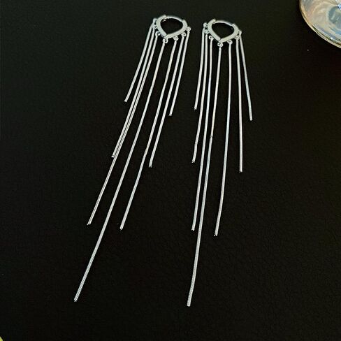 14K Gold Long Tassel Dangle Drop Earrings, Minimalism Hanging Lines Piercing Earrings, Prom Party Statement Jewelry Gifts for Women in Saudi Arabia