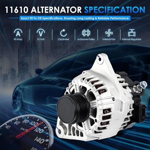 HAYAUTO 11011 Car Alternators Fit for Hyundai Elantra Alternator Accent Tucson, for Kia Rio Rio5 Spectra Alternator Sportage 1.6L 2.0L Alternator Automotive Replacement Alternator A0002655023 in Saudi Arabia
