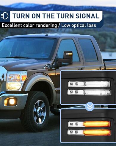 ECCPP Tow Mirrors Towing Mirrors Compatible with 1999-2002 for Chevy Silverado for GMC Sierra Pickup with Left Right Side Power Control Heat LED Turn Signal Running Clearance Light with Black Housing in Saudi Arabia
