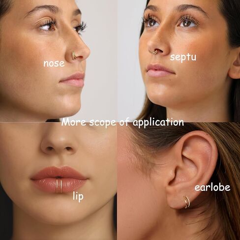 أقراط الغضروف للنساء ، العصرية 4pcs الحلزوني تراغوس ثقب المجوهرات الدائنة محارة daith المجوهرات 14k الذهب المطلي بالجراحة الأقراط in Kuwait