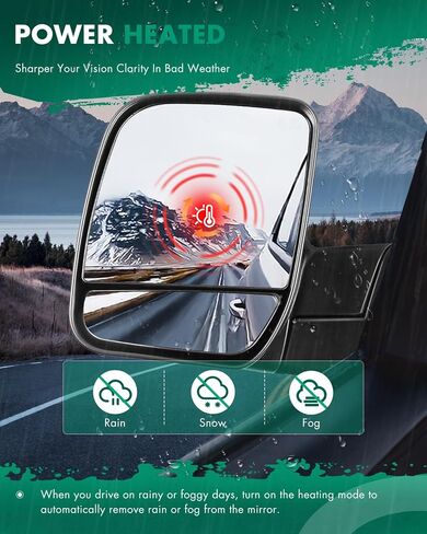 SCITOO Left Mirror fit 2003-2013 For Ford E-150 E-250 2004-2013 For Ford E-350 E-450 Super Duty Econoline Van with Power Adjustment Manual Folding Non-Heated Driver Side Mirror in Saudi Arabia
