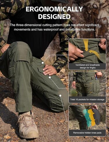 IDOGEAR SPORTS G5 Combat Pants Men’s Military Camo Clothing with Knee Pads Multi Pockets Work Pants for Outdoor in Saudi Arabia