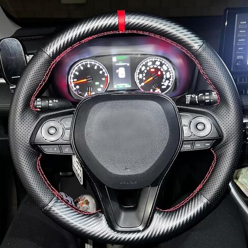 غلاف عجلة قيادة من الجلد الأصلي المخصصة لتويوتا أفالون RAV4 2019 2020 2021 2022 2023 2024/ Camry 2018-2024/ Toyota Corolla 2020-2025/ Venza 2021-2024 OEM Interior Accessories in Kuwait