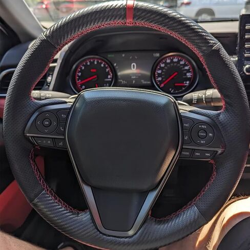 غلاف عجلة قيادة من الجلد الأصلي المخصصة لتويوتا أفالون RAV4 2019 2020 2021 2022 2023 2024/ Camry 2018-2024/ Toyota Corolla 2020-2025/ Venza 2021-2024 OEM Interior Accessories in Kuwait